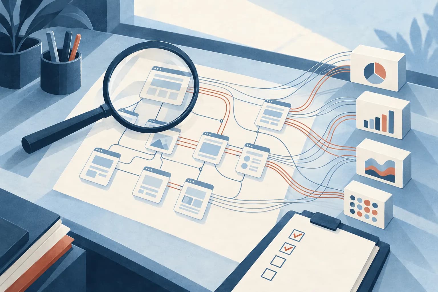 Cover illustration for Marketing tracking audit checklist: what to check in a running setup