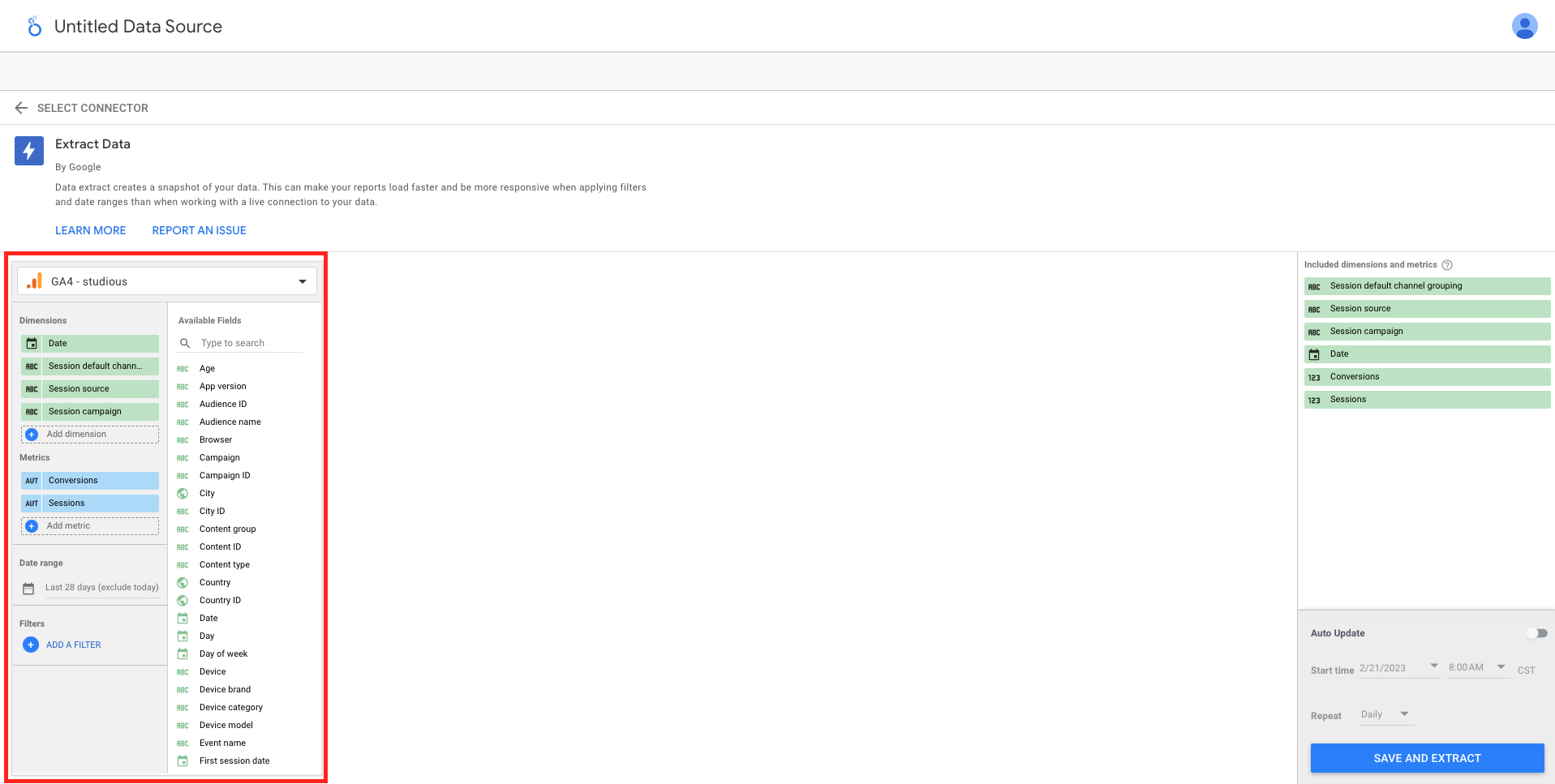 Extract Data from GA4 